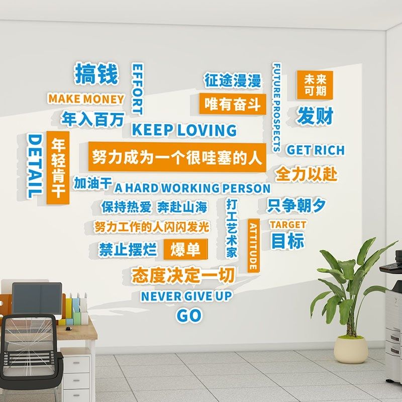 公司企业文化墙贴画团队励志标语员工激励办公室氛围布置墙面装饰,家居饰品,文化墙贴,淘宝优惠券,粉丝福利购,淘宝优惠卷