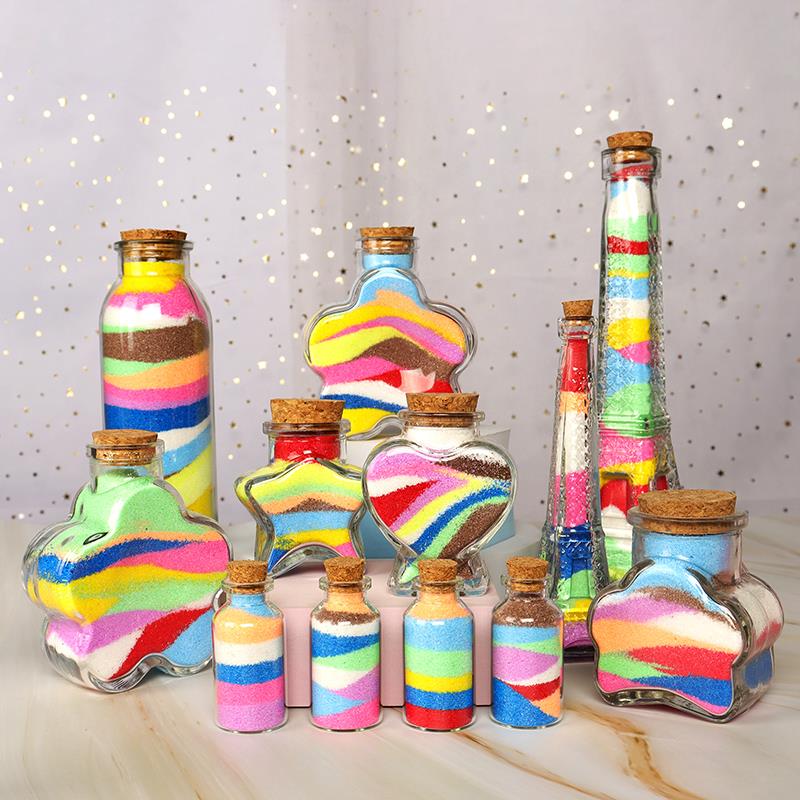 流沙瓶星空彩虹瓶木塞玻璃瓶空瓶手工彩沙细砂小瓶子礼物diy材料