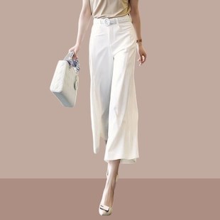 2025年新款 薄款 高腰宽松甩裤 九分休闲垂感西装 冰丝阔腿裤 裤 女夏季