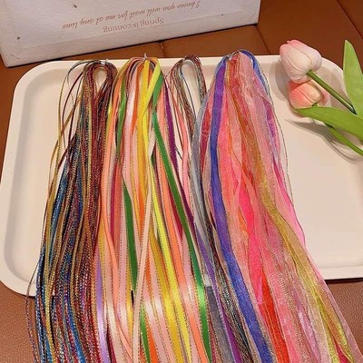 编发彩绳脏脏辫头绳脏辫发绳神彩器丝带儿童色R七彩彩带小女孩新