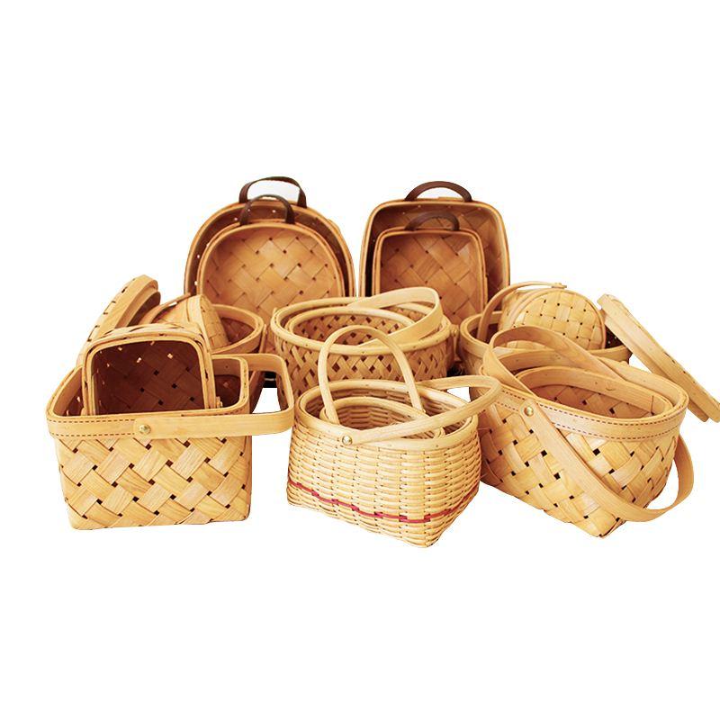 推荐Picnic woven hand basket fruit bread bamboo storage bask 收纳整理 其他收纳篮 原图主图