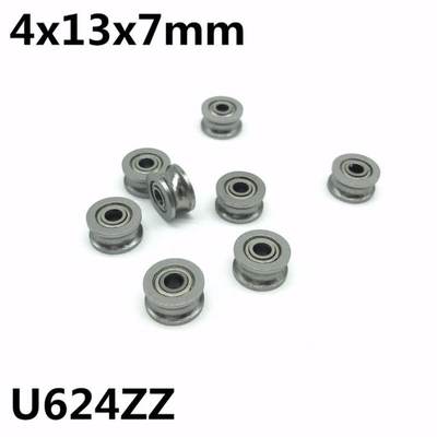 速发10pcs U624ZZ 4x13x7 mm U groove deep groove ball bearing