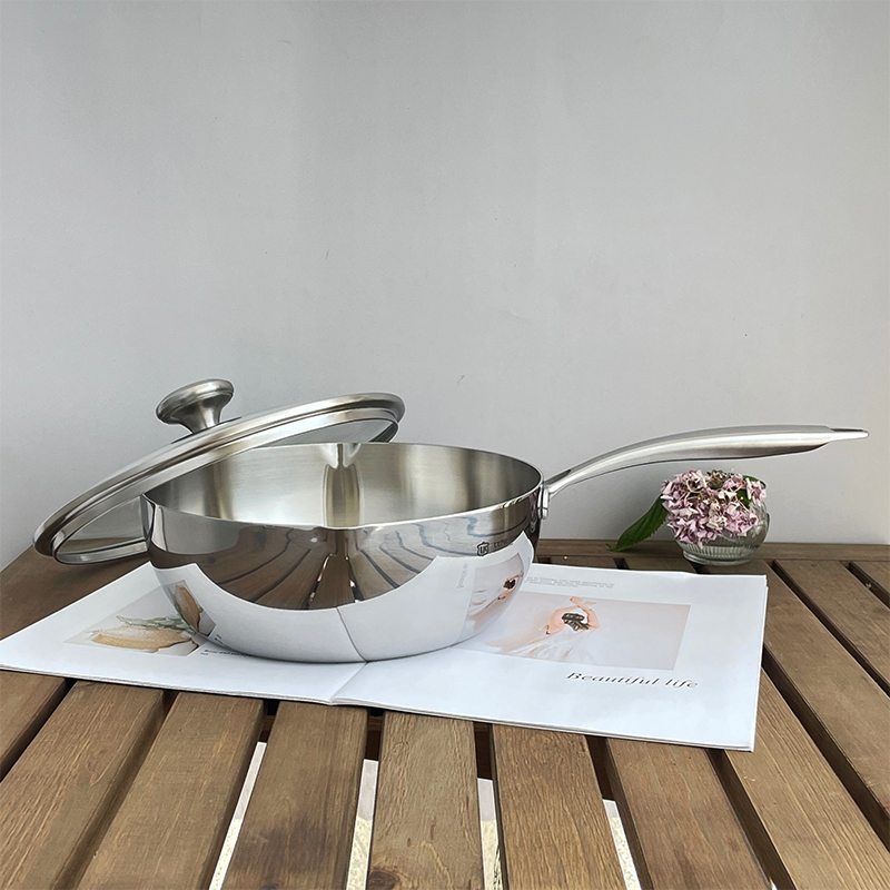 304不锈钢雪平锅不粘锅汤锅小炒锅家用煎炸无涂层小奶锅煮面锅