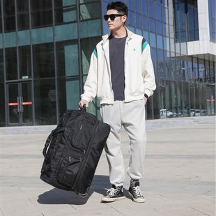 行李箱拉杆包牛津布大容量帆布拖轮包女J可折叠托运包男手提旅行