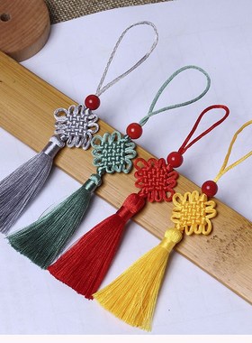 Small mini Chinese knot tassel ears line 7 woven straps must