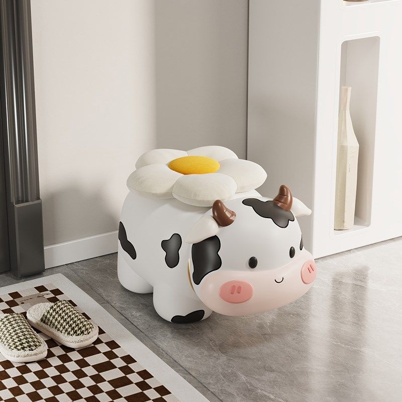 可爱奶牛换鞋凳玄关客厅落地摆件家居装饰品搬新房子乔迁新居礼物,家居饰品,落地摆件,淘宝优惠券,粉丝福利购,淘宝优惠卷