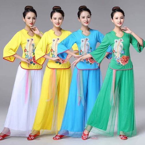 健身广场舞服装女成人新款套装秋季中老年民族伞舞秧歌舞蹈演出服