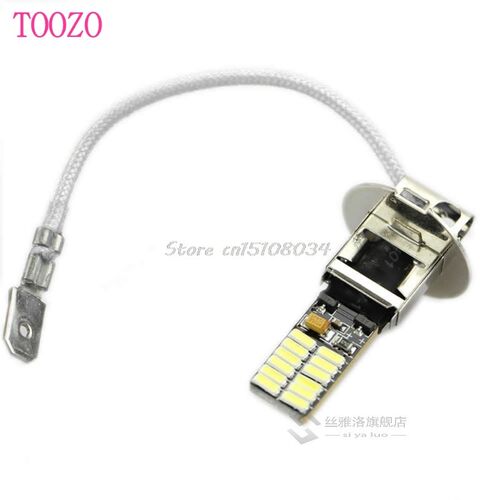 24 - SMD - 4014 H3 HID Xenon 6500 k White LED Bulbs suitable
