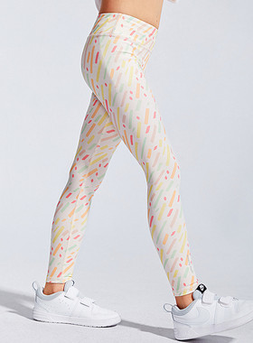 新品印花亲子瑜伽服母女高腰显瘦速干打底裤运动儿女童紧健身服夏