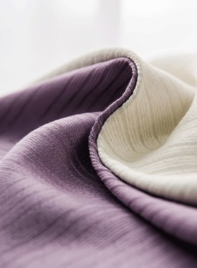 拼接撞色遮光窗帘定制紫色白色大厅卧室阳台飘窗挂钩打孔加厚柔软