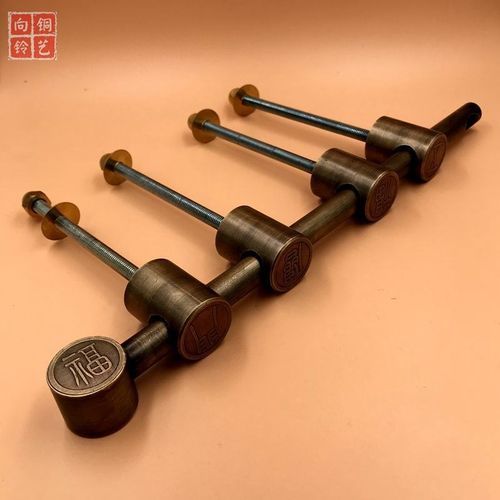 中式纯铜加厚插销老式木门锁花园古建庭院大门闩仿古门扣黄铜门栓