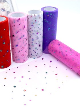 10Yard 15cm Star Glitter Tulle Roll Wedding Decoration Craft