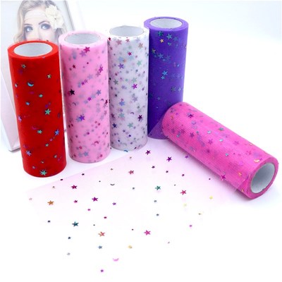 10Yard 15cm Star Glitter Tulle Roll Wedding Decoration Craft
