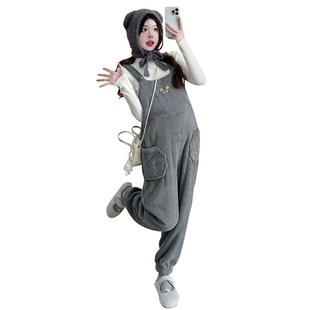 孕妇装秋冬装2024新款背带裤打底上衣两件套冬季时尚显瘦休闲套装