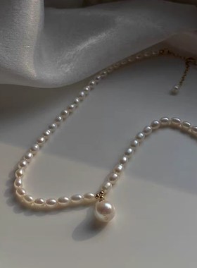 小众轻奢法式优雅气质6-7mm淡水珍珠项链2024年夏季新款锁骨链