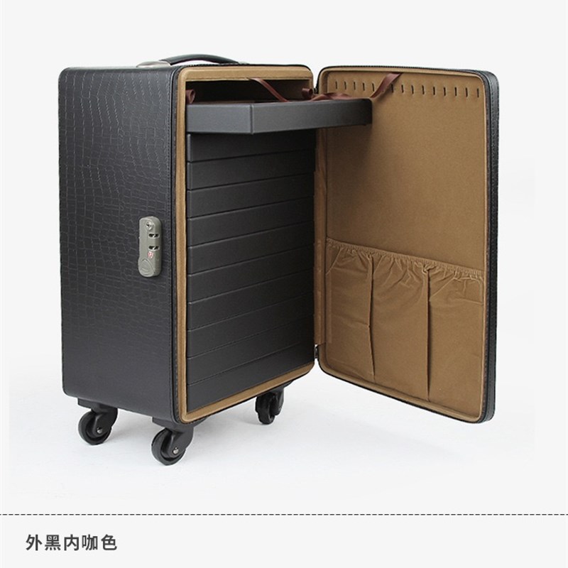 首饰收纳箱多层大容量珠宝带w货密码箱展会手表项链饰品拉杆行李