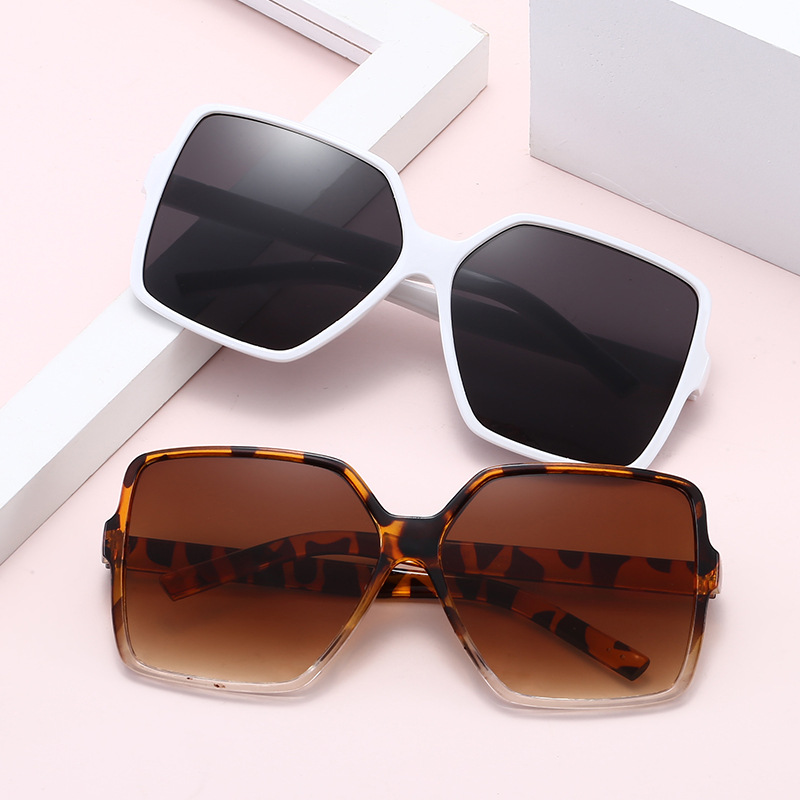 网红Oversize Sunglasses For Woman Retro Square Frame Sun Gla