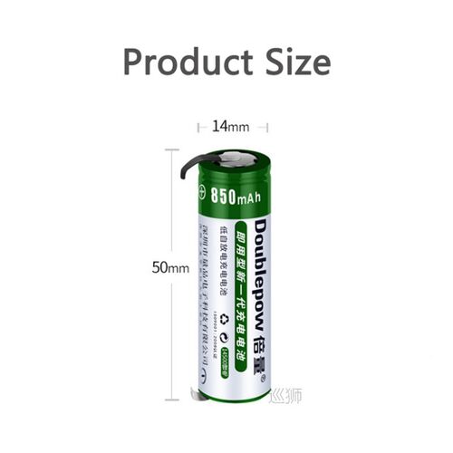 14500 3.7V Li-ion Batteries 850mAh AA Rechargeable Battery W