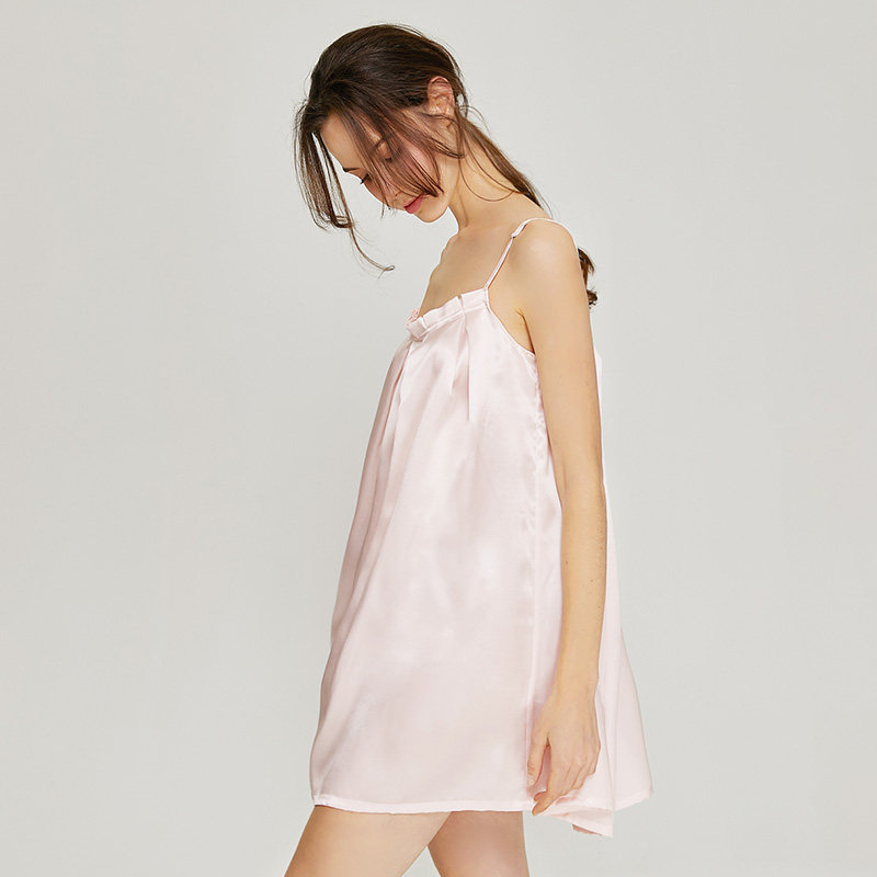 夏季宽松真丝吊带睡裙孕妇妈妈哺乳睡衣女桑蚕丝抹胸甜美家居服