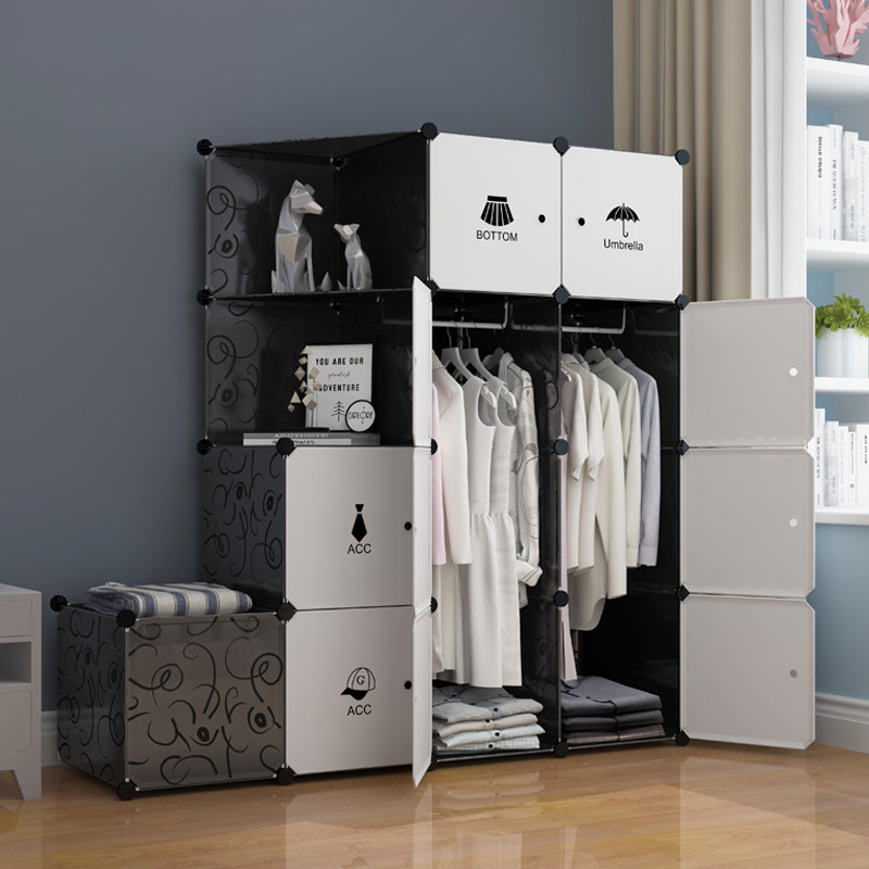 新品硬塑料板加大衣柜加厚大人用储物衣柜l大空间加深男生卧室单