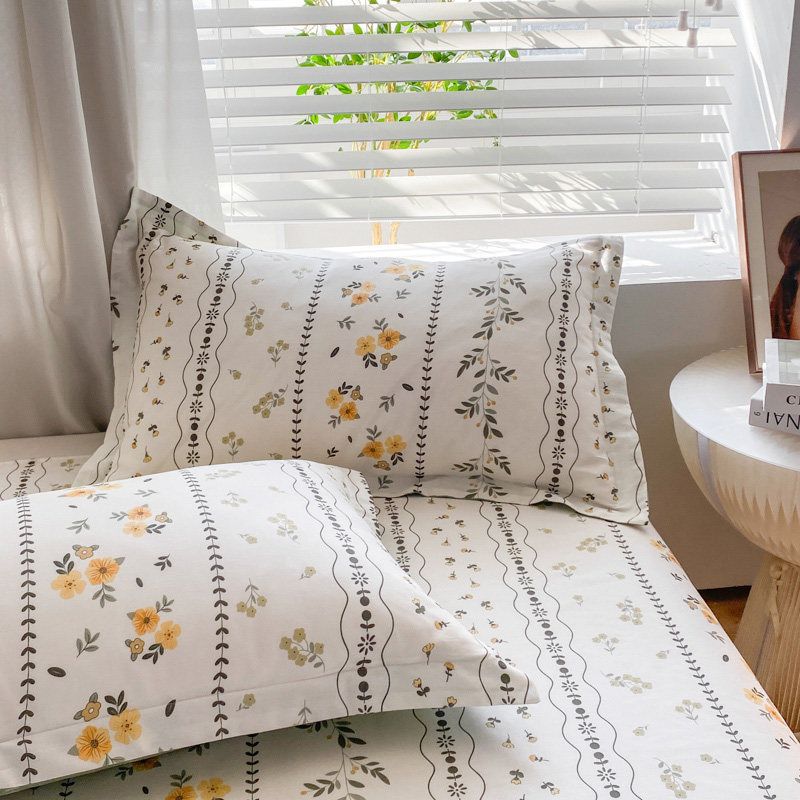 现货小清新全棉床上四件套10x0纯棉夏季床单人被套三件套学生宿舍