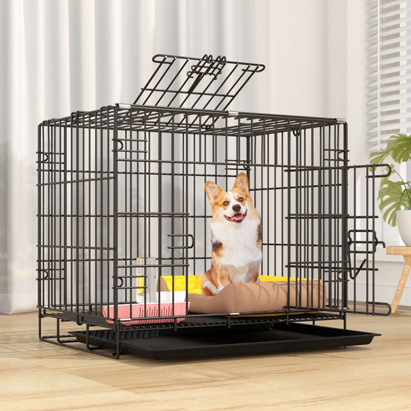 新品免安装加粗狗笼子小r型犬折叠铁笼运输笼猫笼中型犬窝鸽笼兔