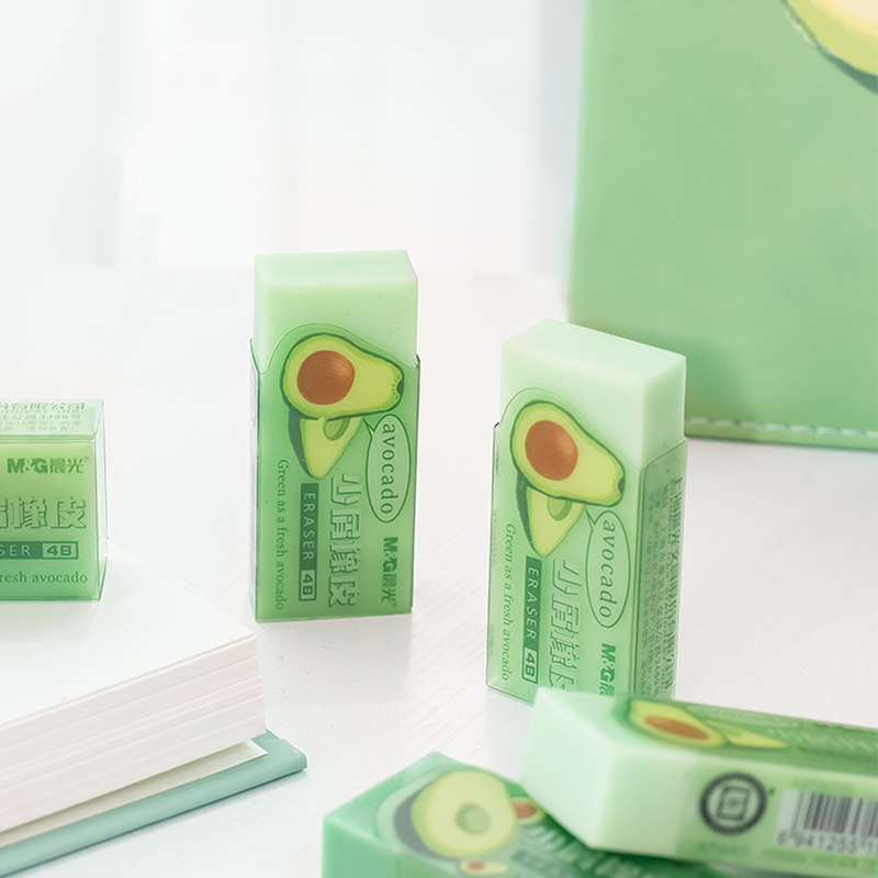推荐1pcs Avocado Eraser Green Fruit Rubber Erasers for Penci