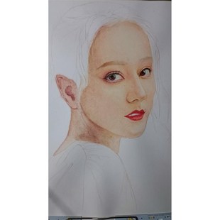 肖像画定制,n手绘素描彩铅水彩画像