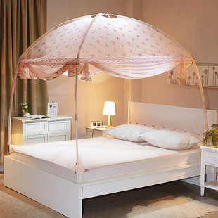 蒙古包蚊帐1.8m1.5米2021年新款 双人家用防摔拉链有底加密1.2帐子