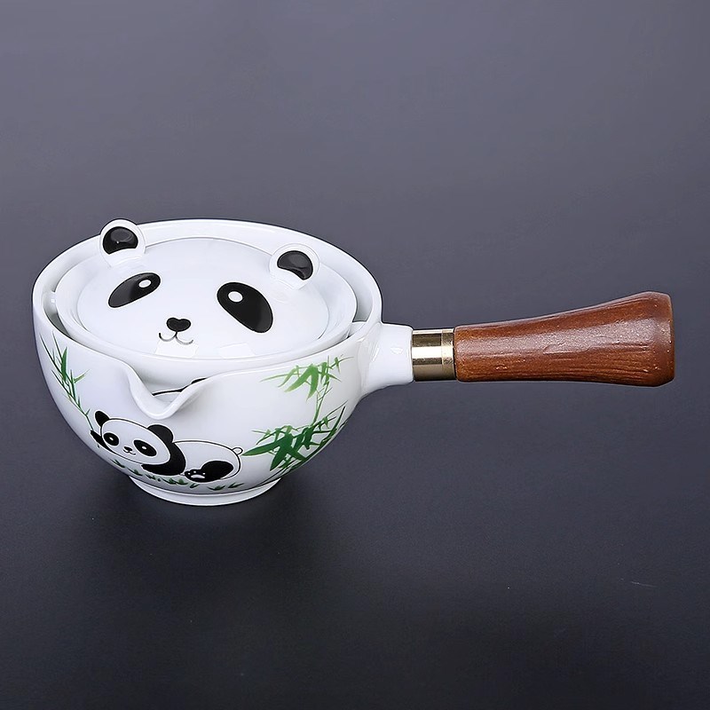 熊猫陶瓷b功夫茶具家用泡茶伴手礼便携式一壶四杯旅行户外泡茶器