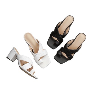 medium and Heel European Toe slippers 速发High heels