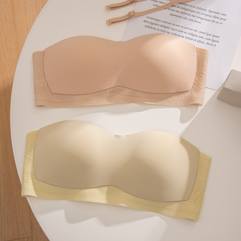 一片式小胸抹胸内衣女夏天薄款无肩带防滑聚拢防掉夏季裹胸罩