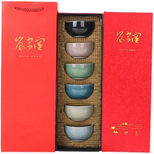 冰花主人杯功夫茶杯套装 QTB6 冰裂釉开片汝窑茶具茶碗陶瓷