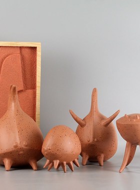 创意呆萌抽象海兽雕塑摆件样板间C家居客厅电视卧室儿童房可爱装