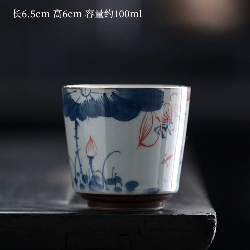 工厂销复古陶瓷闻香酒杯品酒杯二两清酒烈酒杯酒盅家X用手绘陶瓷