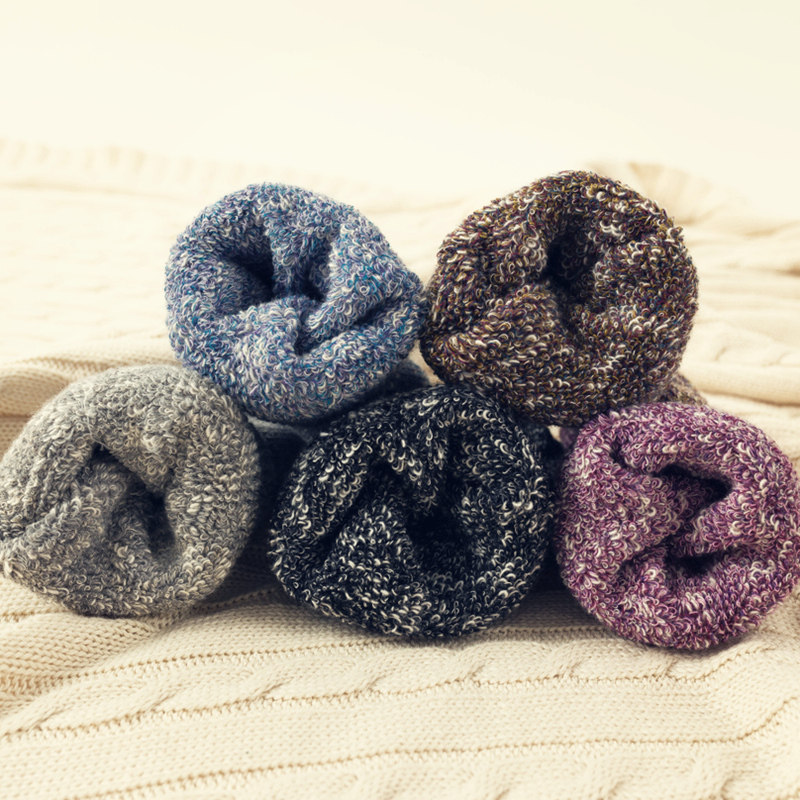 冬季袜子男袜加绒保暖中筒长袜女加厚纯棉地板袜冬天防臭毛圈袜潮