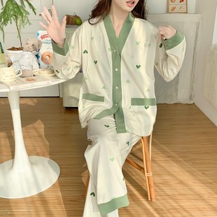 月子服春秋天产后产妇可外穿哺乳孕妇睡衣夏季薄款套装孕晚期