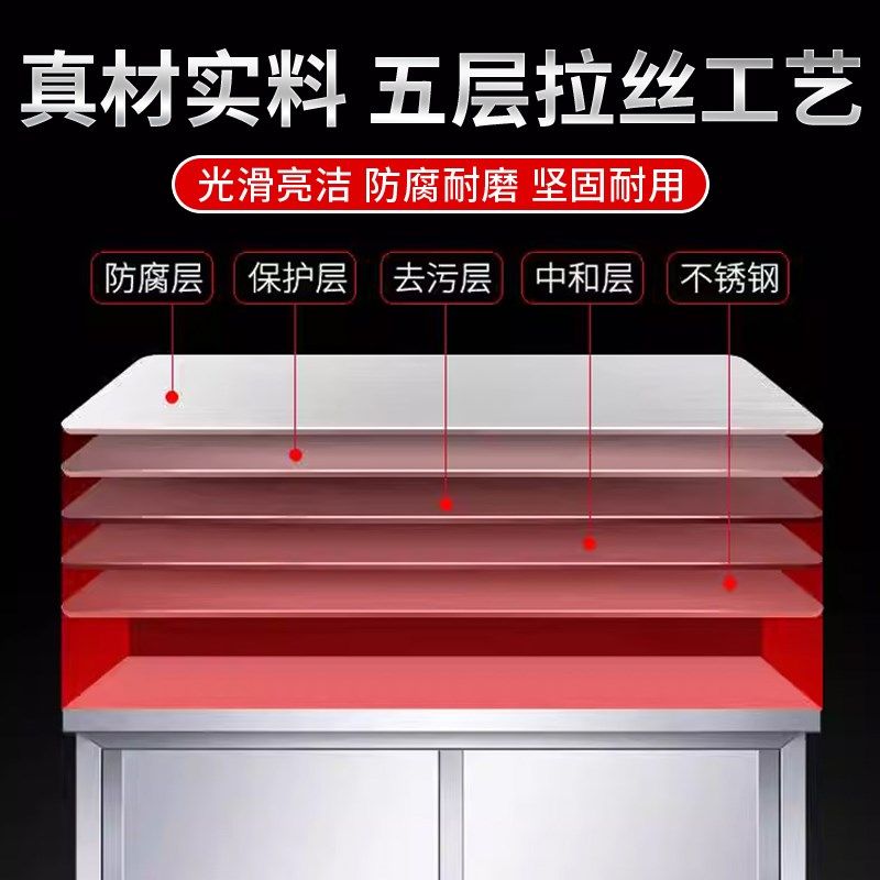 焊接304不锈钢拉门工作台加厚厨房操作台1.2实厚不锈钢橱柜打荷台,家装主材,商用厨房操作台/工作台,淘宝优惠券,粉丝福利购,淘宝优惠卷