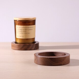xyft实木黑桃木托盘摆件香薰家用卧室香氛小众Q家居浪漫蜡烛情调