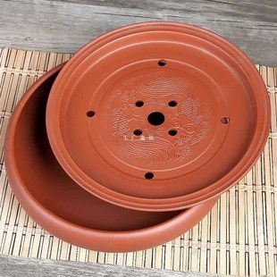 紫砂功夫大茶盘陶瓷茶具中式 储水式 家用干泡台圆形茶海茶台茶