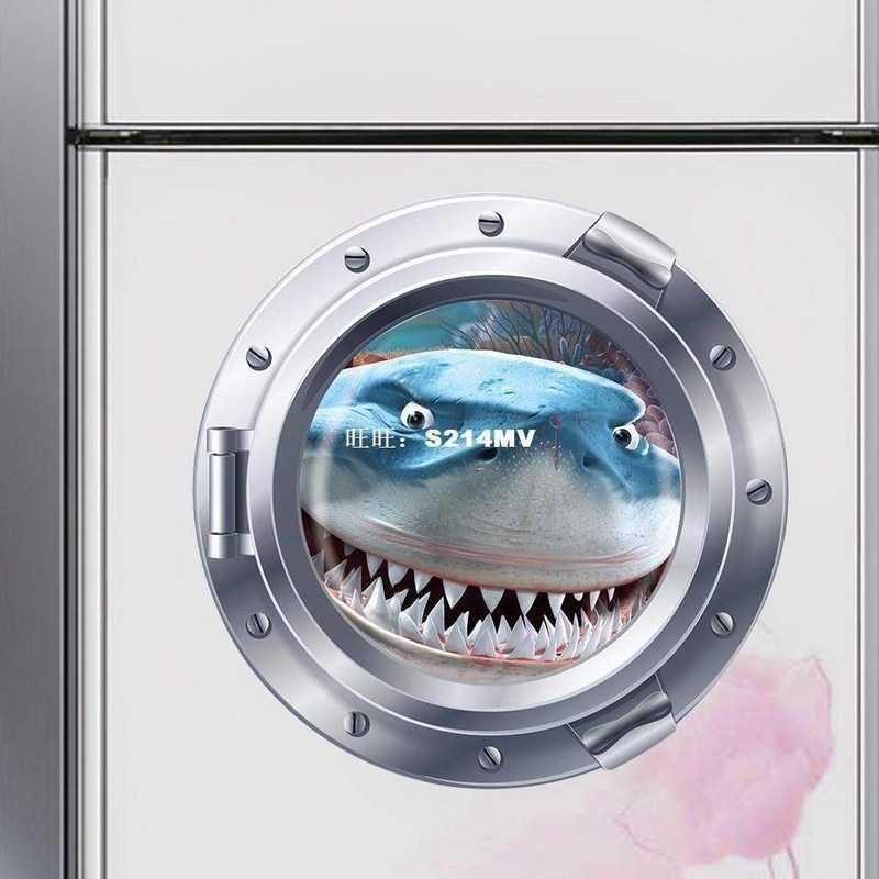 推荐Ocean View underwater shark window refrigerator Wall Sti