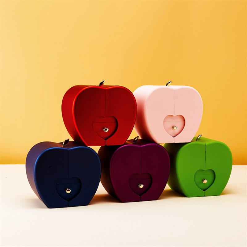 跨境苹果盒圣诞节七夕情人节母A亲节苹果玫瑰花香皂花首饰盒戒指