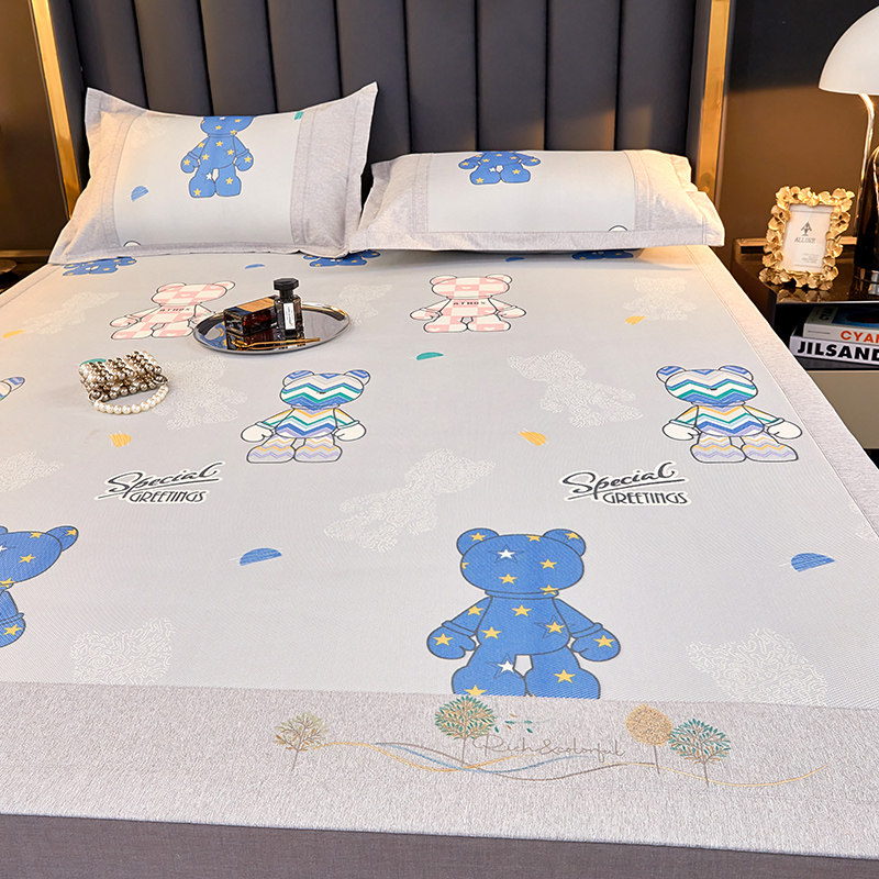 夏天冰丝凉席可折叠单人学生宿舍席子卡通家用软席水洗机洗冰藤席,床上用品,冰丝席,淘宝优惠券,粉丝福利购,淘宝优惠卷