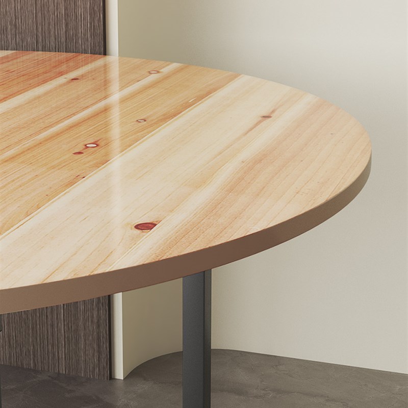 加厚大圆桌面板折叠饭桌家用实木人台面转盘10圆形对折简易餐桌20