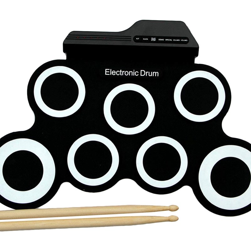 Digital Electronic Roll p Drum Pad Set Kit - Portable Silico