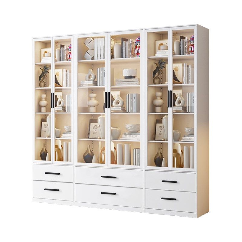 钢制书柜带玻璃门家用储物柜一体客厅防尘置物儿童铁艺书架展示柜,住宅家具,单个书柜,淘宝优惠券,粉丝福利购,淘宝优惠卷