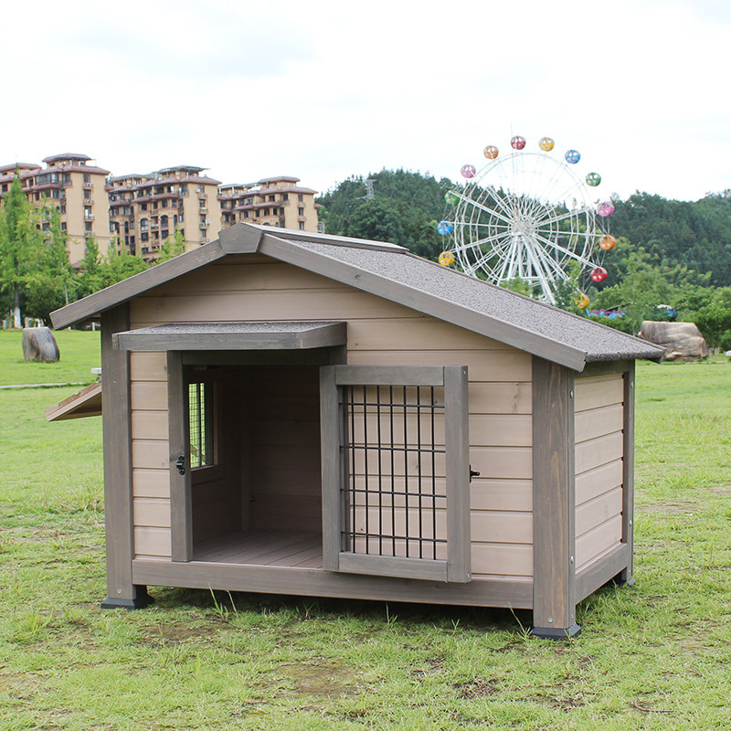 新品室外户外实木l防晒防雨狗屋狗窝狗笼狗房狗大型中型犬庭院别