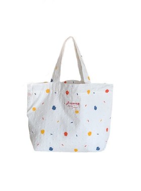 34181 新款ins夏日糖豆帆布包大G容量背包小清新手拎包大学生书袋