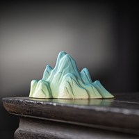 假山擺件新中式禪意擺設(shè)桌面魚缸造景文創(chuàng)裝飾P品只此青綠千里江