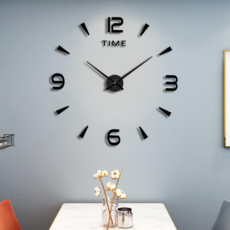 免打孔diy挂钟钟表客厅现代简约时钟3D立体有机玻璃W创意艺术墙表